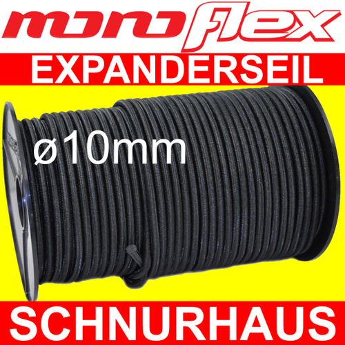 30m Monoflex Expanderseil ø 10mm schwarz Gummiseil 