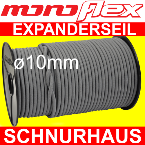 50m Monoflex Expanderseil ø 10mm schwarz Gummiseil 
