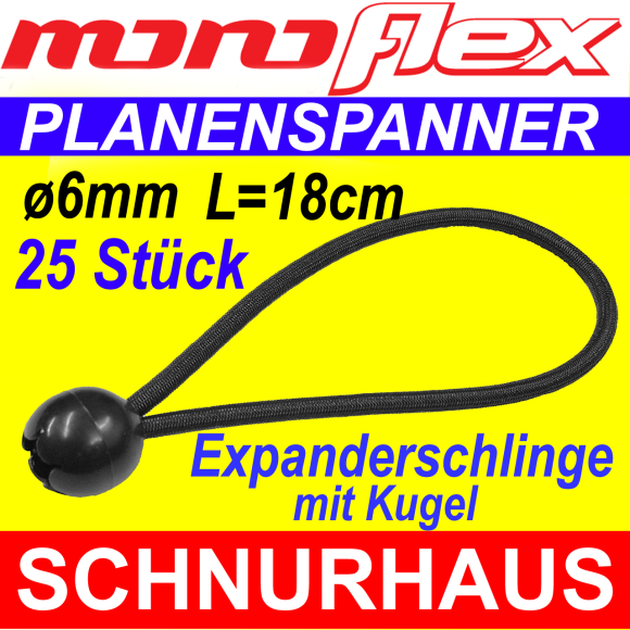 6mm PES Expanderseil 20m weiss schwarz Gummiseil Tauwerk Spannfix elastic cord 