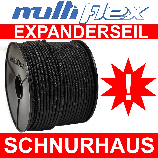 elastic-cord 4mm PES multiflex Expanderseil 100m weiß schwarz Gummiseil bungee 