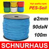 2mm PES 90daN Reepschnur 100m blau  Seil, Schnur (blue cord, rope)