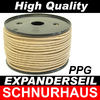 4mm PPG HQ Expanderseil 50m beige, Gummiseil, elastic cord, bungee