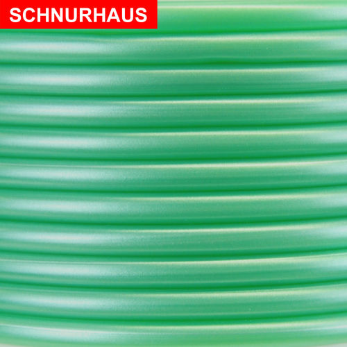 5,4mm PVC Schnur Rundschnur Hohlkeder 100m, Spaghettischnur grün Perl-Effekt Metallic-Effekt