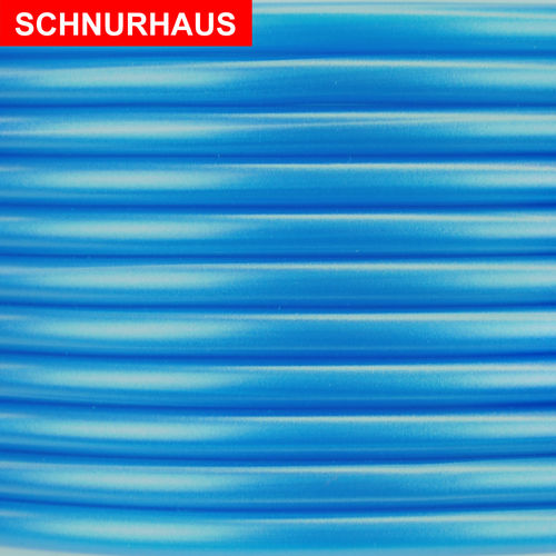 5,4mm PVC Schnur Rundschnur Hohlkeder 100m, Spaghettischnur blau Perl-Effekt Metallic-Effekt